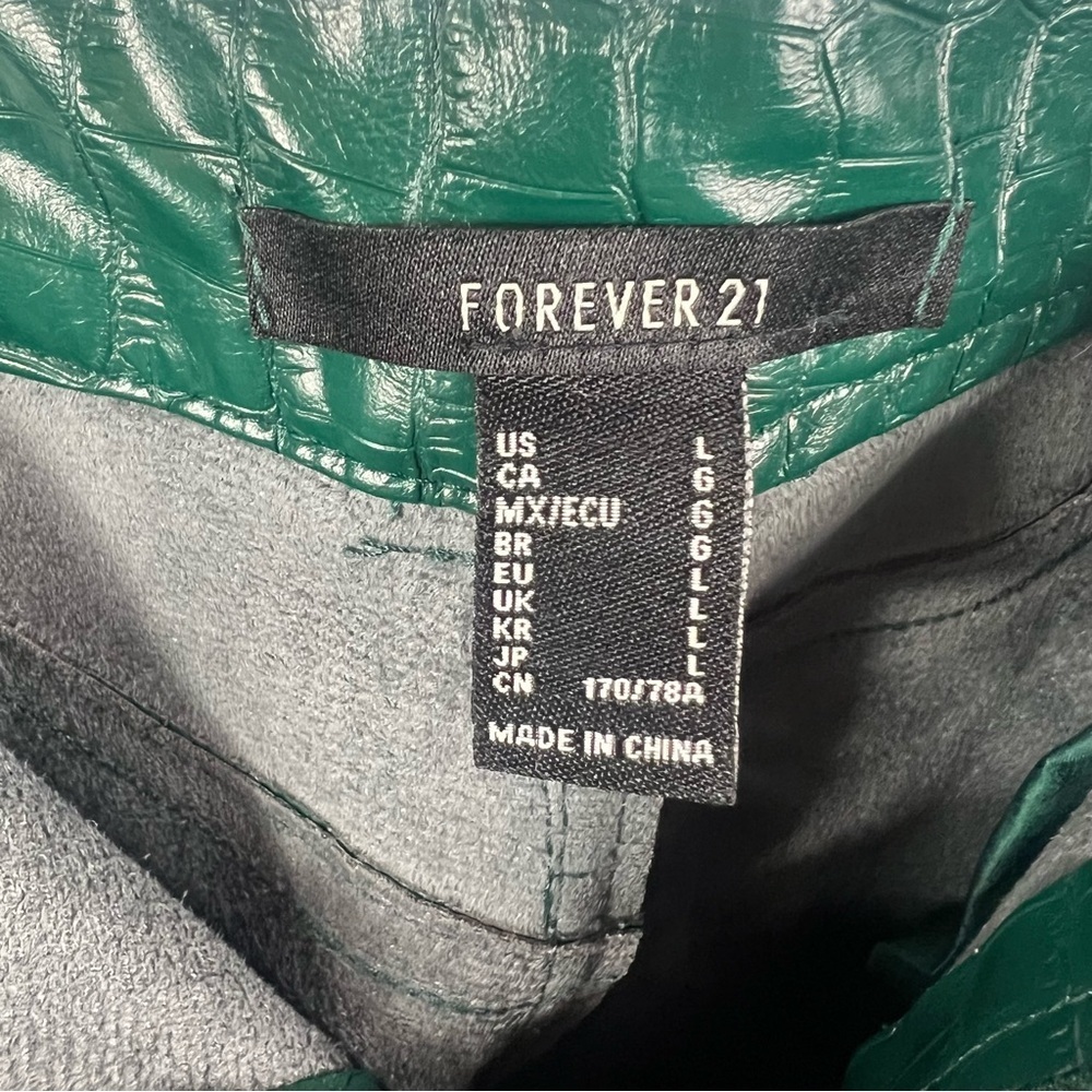 Forever 21 Teal Faux Croc Bootcut Pants - Picture 6 of 8